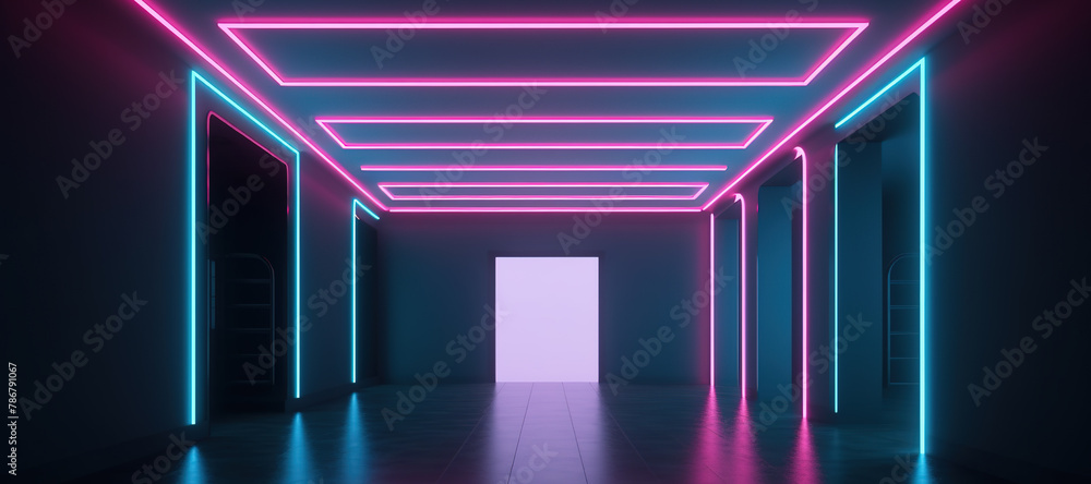 room with neon light 24