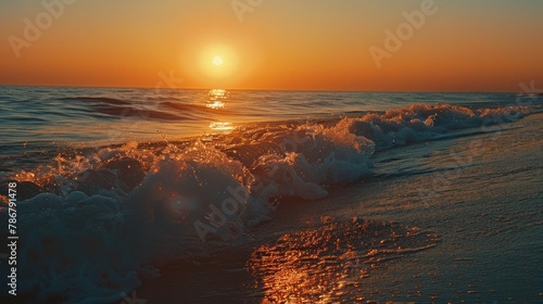 Early morning , sunrise over sea. Golden sands