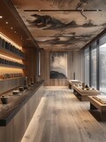 Modern Wooden Interior Design of a Luxury Store