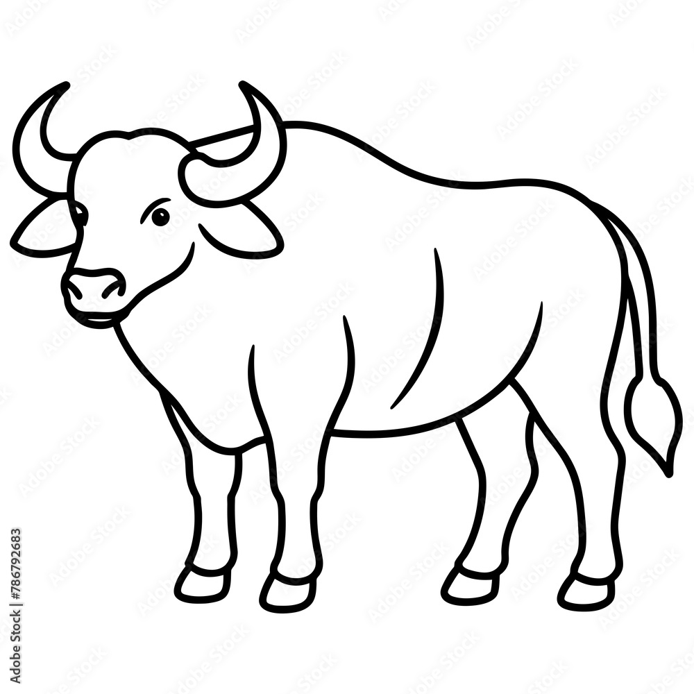 Fototapeta premium head of a Buffalo mascot,Buffalo silhouette,Cow face vector,icon,svg,characters,Holiday t shirt,black Hippopotamus face drawn trendy logo Vector illustration,Buffalo line art on a white background