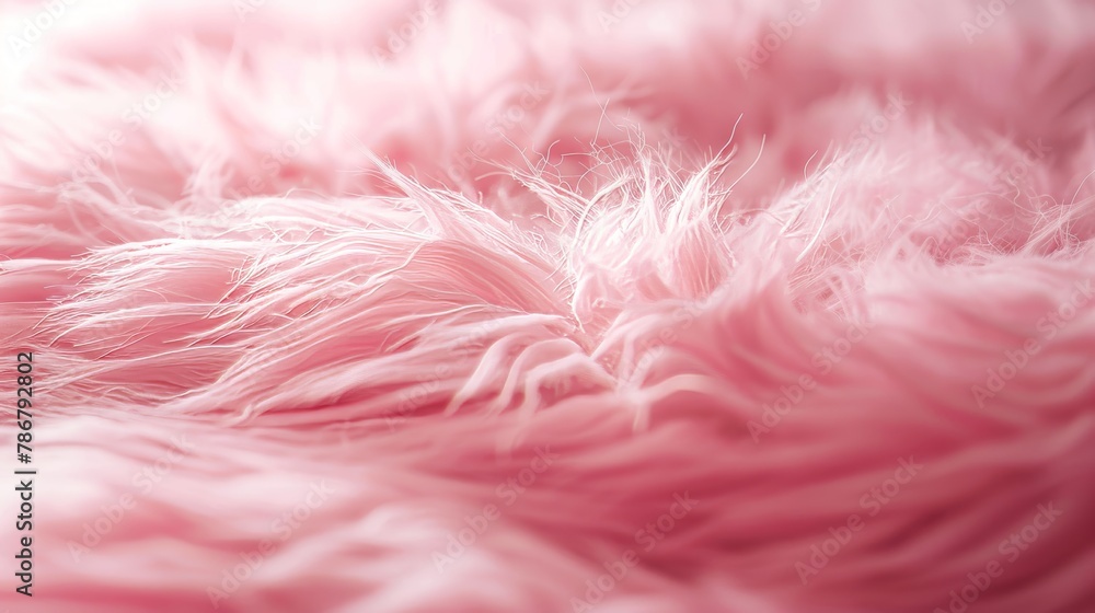 Close-up of a fluffy pillow, its softness highlighted against a soothing pink backdrop