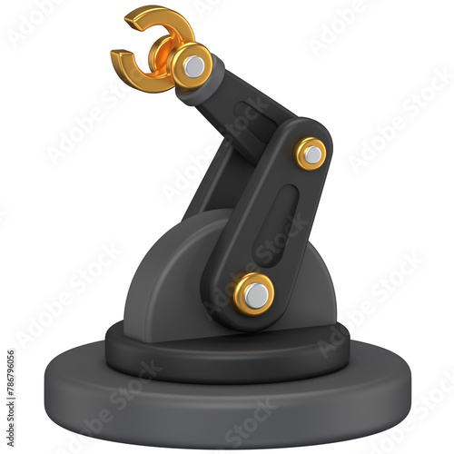 3D Icon of an industrial robotic arm (ID: 786796056)