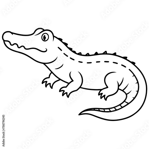 crocodile isolated on white mascot crocodile silhouette crocodile face vector icon svg characters Holiday t shirt black crocodile face drawn trendy logo Vector illustration crocodile line art on a whi