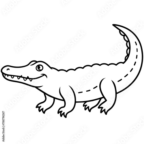 crocodile isolated on white mascot,crocodile silhouette,crocodile face vector,icon,svg,characters,Holiday t shirt,black crocodile face drawn trendy logo Vector illustration,crocodile line art on a whi © SK kobita