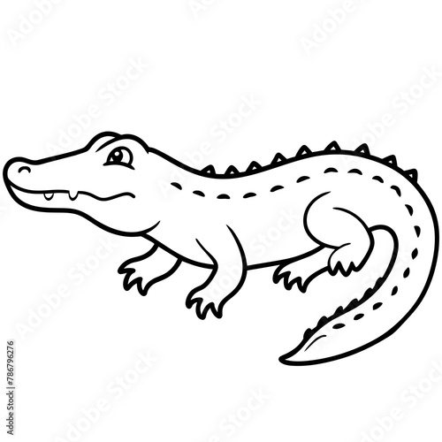 crocodile isolated on white mascot,crocodile silhouette,crocodile face vector,icon,svg,characters,Holiday t shirt,black crocodile face drawn trendy logo Vector illustration,crocodile line art on a whi © SK kobita