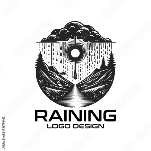Raining Vector Logo Design