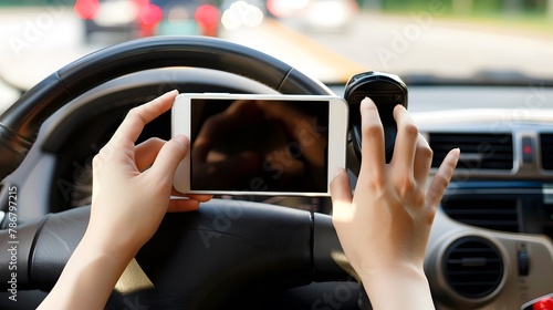 Essential Driving Habits: Keeping Hands on the Wheel and Eyes on the Road for Safe Driving. © Muhammad