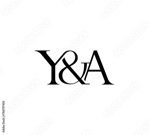 Initial Letter Logo. Ampersand Symbol. Logotype design. Simple Luxury Black Flat Vector YA