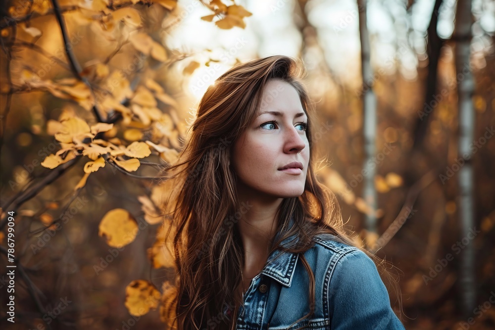 Beautiful young woman in the autumn forest. Outdoor lifestyle portrait. Beautiful young woman in the autumn forest. Outdoor lifestyle portrait.