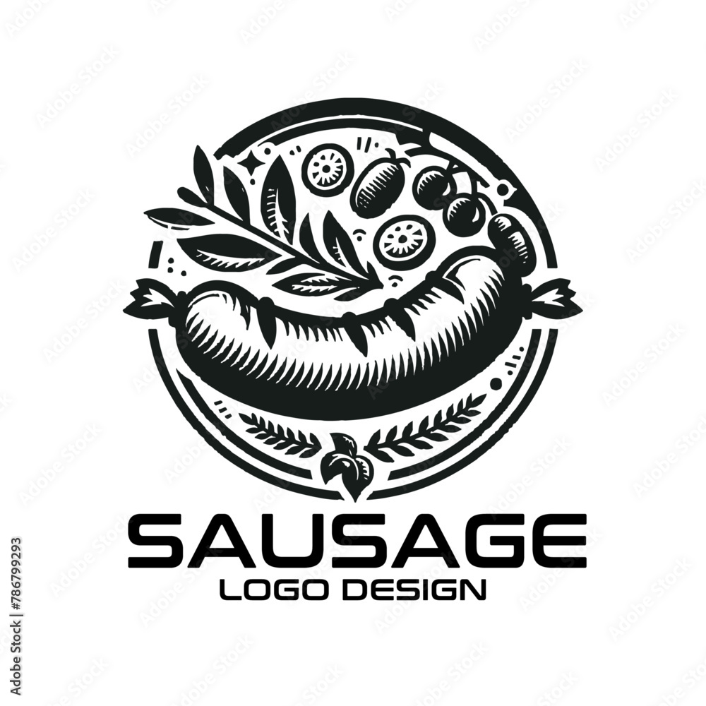 Sausage Vector Logo Design Sausage Vector Logo Design