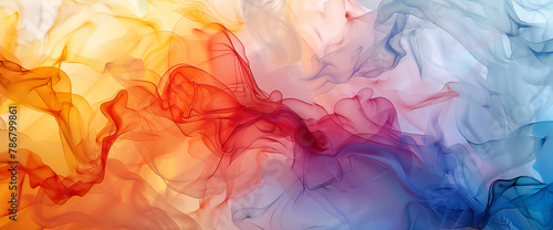 Abstract Colorful Swirls Texture Backdrop A vibrant background showcasing swirls of orange, yellow, red, and blue creating a captivating and modern artistic design.