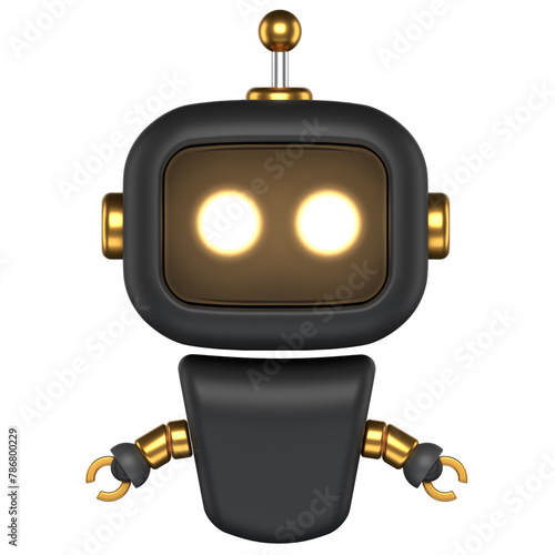 3D Icon of a cute blue robot (ID: 786800229)