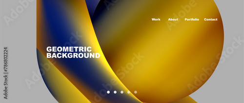 An artistic yellow and blue geometric background featuring a sphere in the center, evoking images of a unique liquid drinkware design inspired by alcoholic beverages like liqueur and distilled liquor