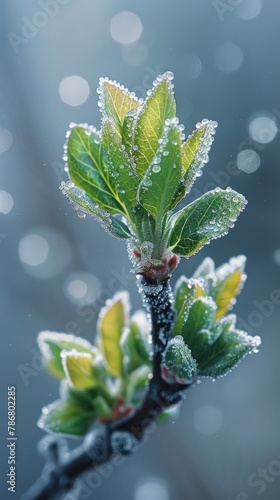 Wallpaper Mural Frozen flowers and leaves Torontodigital.ca