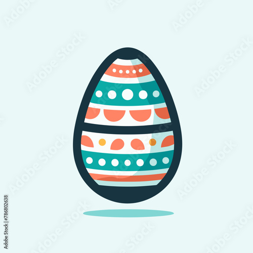 Vibrant Easter egg illustration featuring decorative elements in a vector format.