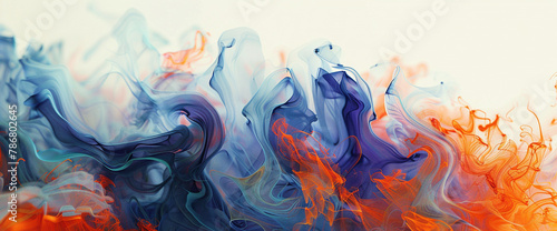 Abstract Liquid Art Captivating Blend of Blue and Orange Hues for Dynamic Visuals and Creative Projects