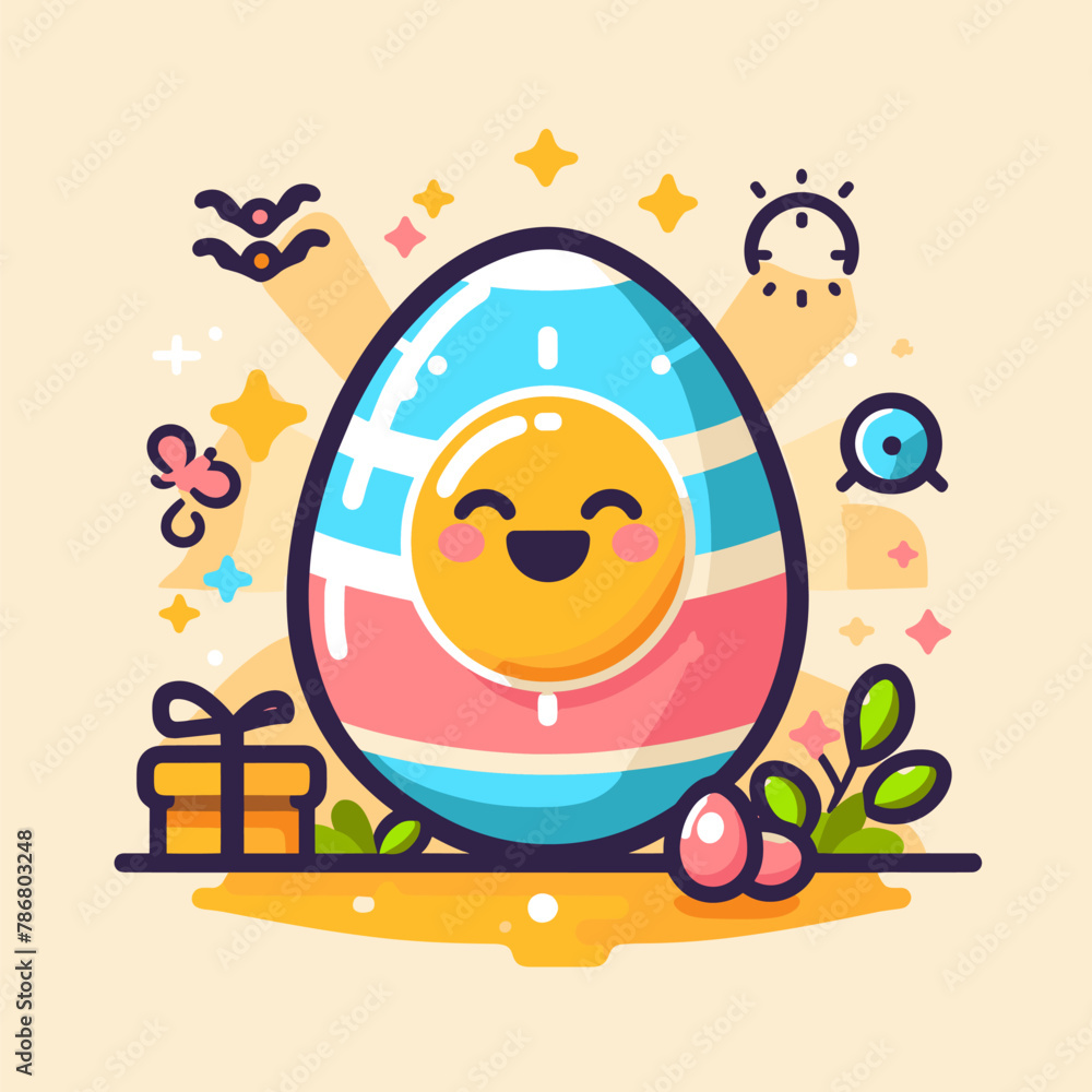 Obraz premium A beautifully designed egg with various colors and patterns.
