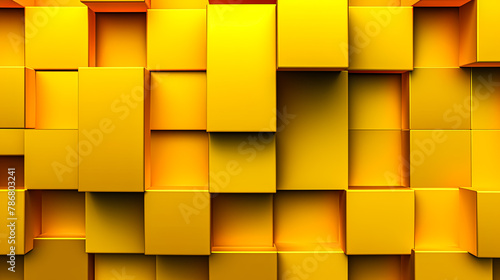 A yellow wall made of blocks.