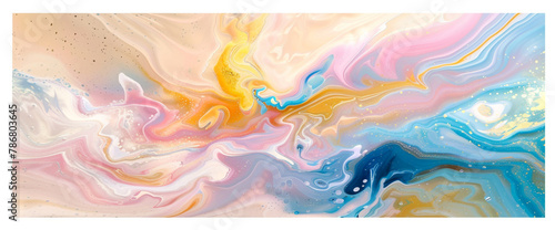 Abstract Watercolor Fluid Art - Pastel Color Fusion, Artistic Design with Swirling Patterns and Liquid Textures