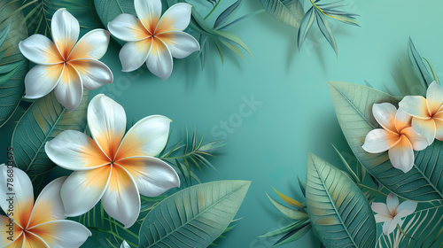 vector illustration of frangipani flowers 3 AI Generative