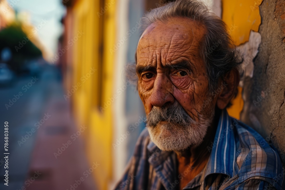 Portrait of an old man on the streets of Havana, Cuba.