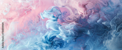Pastel Swirl Captivating Abstract Smoke Art with Blue and Pink Hues