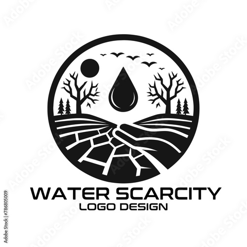 Water Scarcity Vector Logo Design
