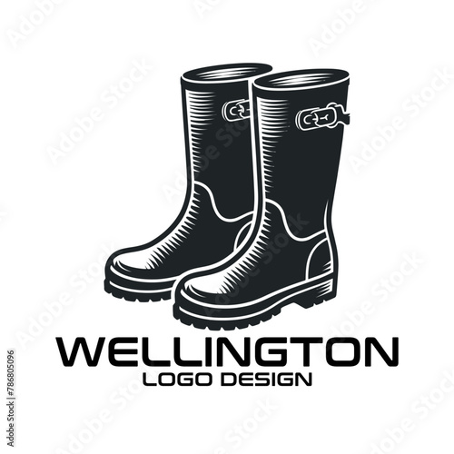 Wellington Boots Vector Logo Design