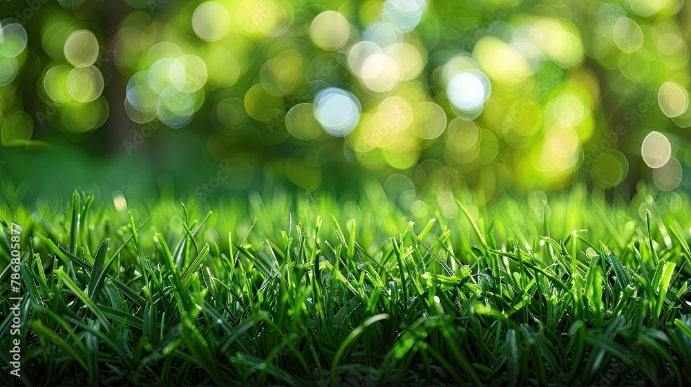 bokeh and blurred background of green grass in the park AI Generative bokeh and blurred background of green grass in the park AI Generative