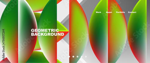 A symmetrical pattern of green and red circles, resembling a terrestrial plant, in tints and shades of electric blue, on a white background. Closeup view with a glassy texture and artistic font