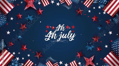 4th july, independence day of US. vector illustration.