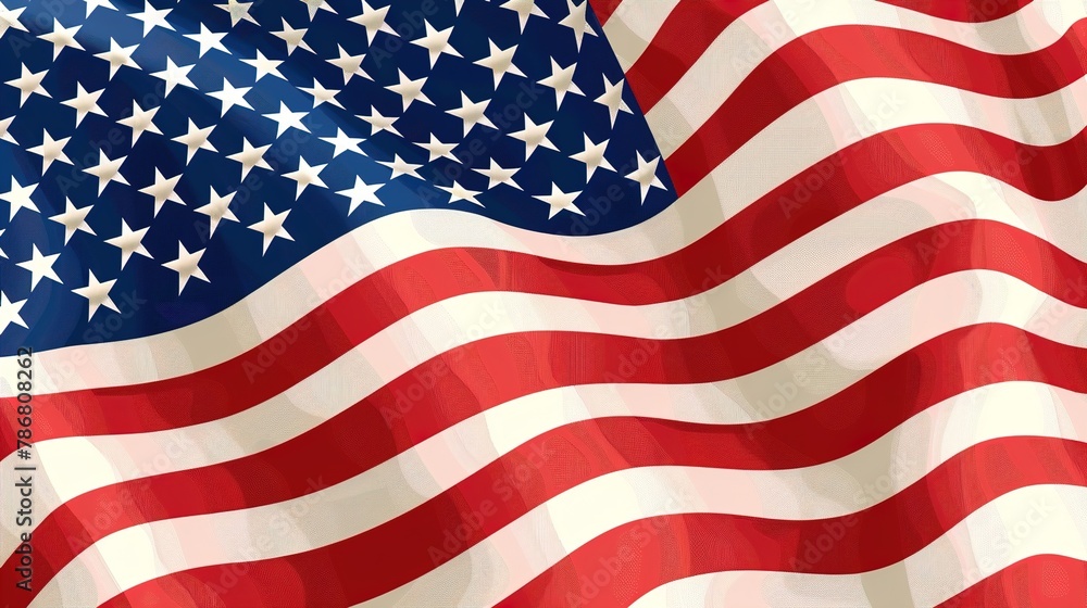 Fototapeta premium 4th july, independence day of US. vector illustration.