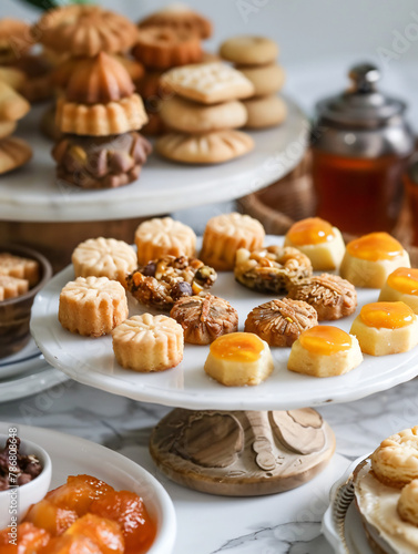 Various types of traditional cookies and sweets.