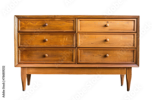 Retro wooden sideboard isolated on transparent background