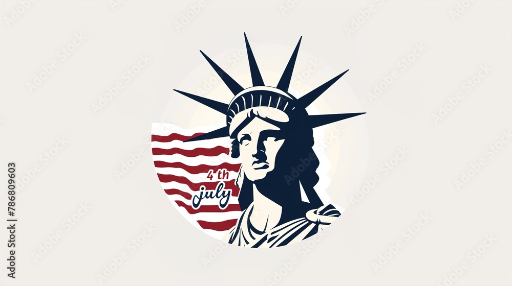 Fototapeta premium 4th july, independence day of US. vector illustration.