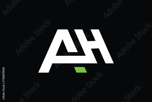 Modern letter ah logo vector  design template. Minimalist letter ah logo concept.  photo