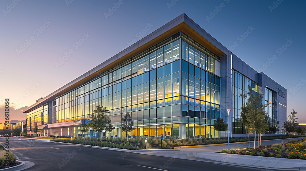Healthcare Facility building medel, healthcare facility projects with an image featuring hospital administrators and healthcare architects designing medical centers generative ai