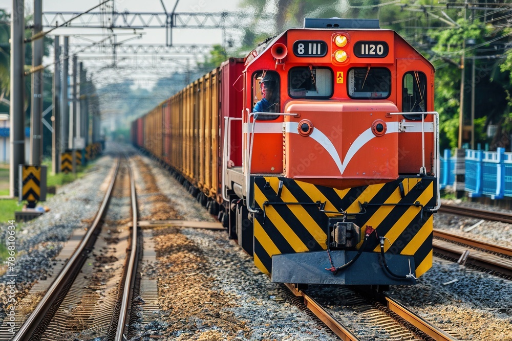 Obraz premium logistic train in industrial logistic