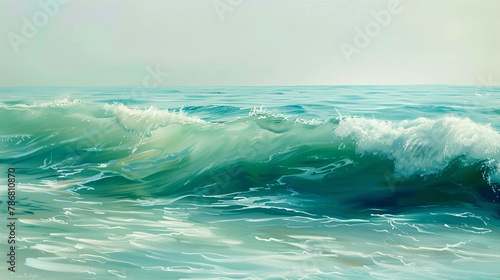 Soft pastel blue and green shades blend in gentle waves, creating a serene and peaceful backdrop that soothes the senses. © Abdullah