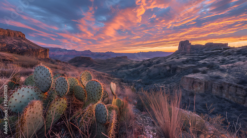 Frontier Fire: Arizona's Rugged Canyons Ablaze with Sunset