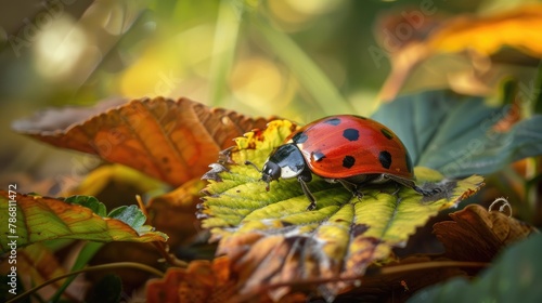 Tenthredo Mesomela Resting on Foliage photo