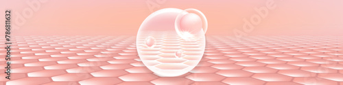 Hyaluronic acid and Niacinamide hair and skin solutions ad, pink collagen serum drops into skin cell with cosmetic advertising background ready to use, illustration vector.