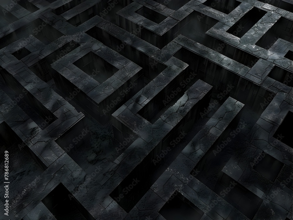 Captivating Geometric Maze:A Labyrinth of Interconnected Pathways and Dimensional Complexity