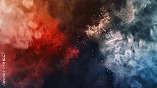 Labor Day is commemorated with a vibrant Red  White  and Blue colored dust explosion background