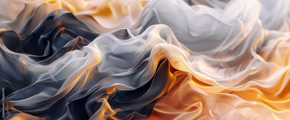 Obraz premium Embark on a journey of elegance and serenity through this captivating painting, where dark teal and light beige waves intertwine amidst organic topography, evoking the timeless allure of marbleizedart