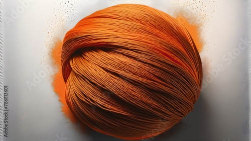 Radiant Orange Yarn Cascade on Ebony  Vivid Sunset Yarn Drape Against Black  Luminous Amber Threads on Dark Canvas  Glowing Tangerine Fiber Flowing in Darkness Generative AI 