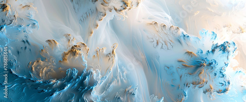 Embark on a journey of elegance and serenity through this captivating painting, where dark teal and light beige waves intertwine amidst organic topography, evoking the timeless allure of marbleizedart