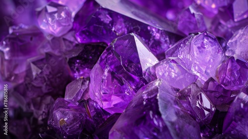 Amethyst crystal with numerous facets, radiating elegance and mystique