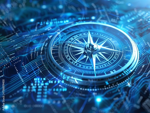 Wallpaper Mural  Compass Direction On Digital Code Torontodigital.ca