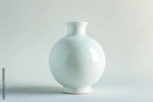 Elegant Porcelain Vase with Simple Design Isolated on White Minimal Background